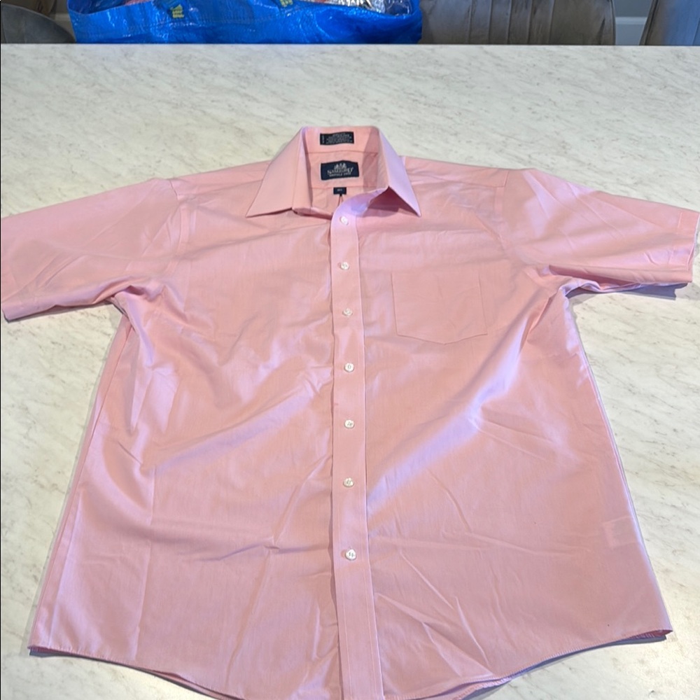 Stafford Men's Pink Dress Shirt Wrinkle-Free